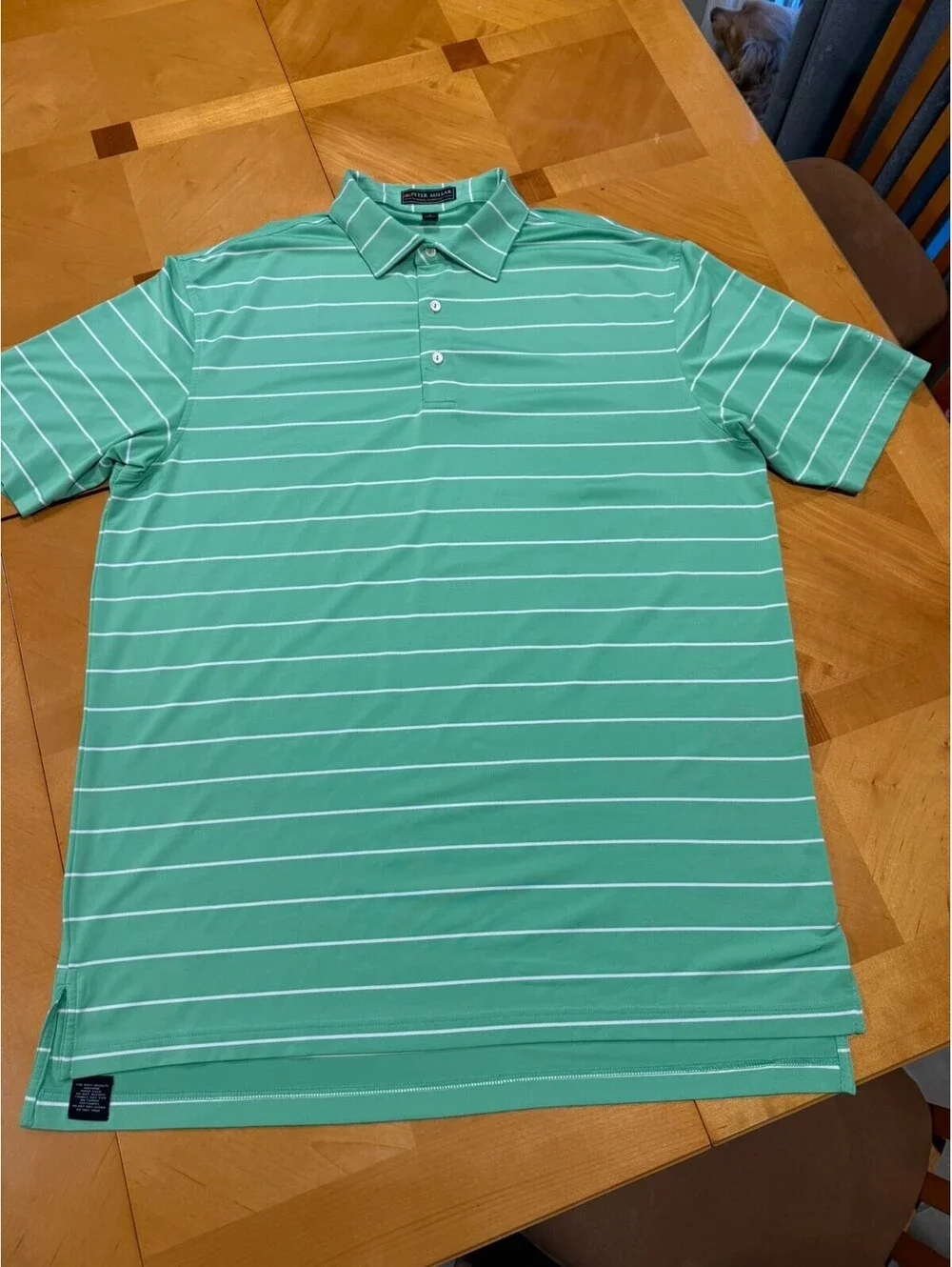 Peter Millar Summer Comfort Green Striped Castle Hills Golf Polo Men’s Large